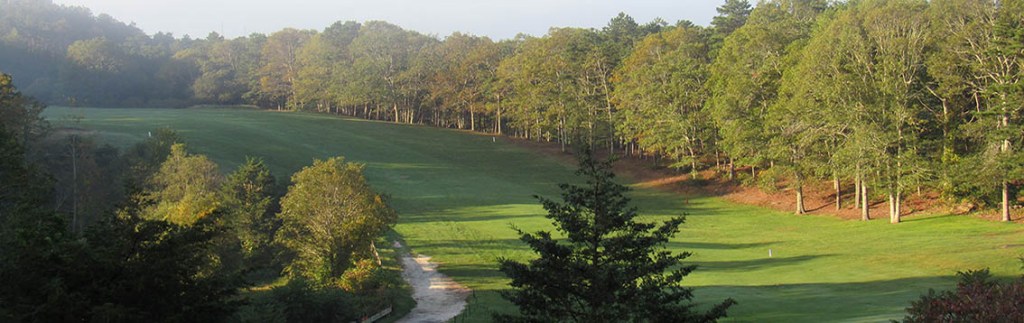 tree-lined fairway at Sandwich Hollows Golf Club