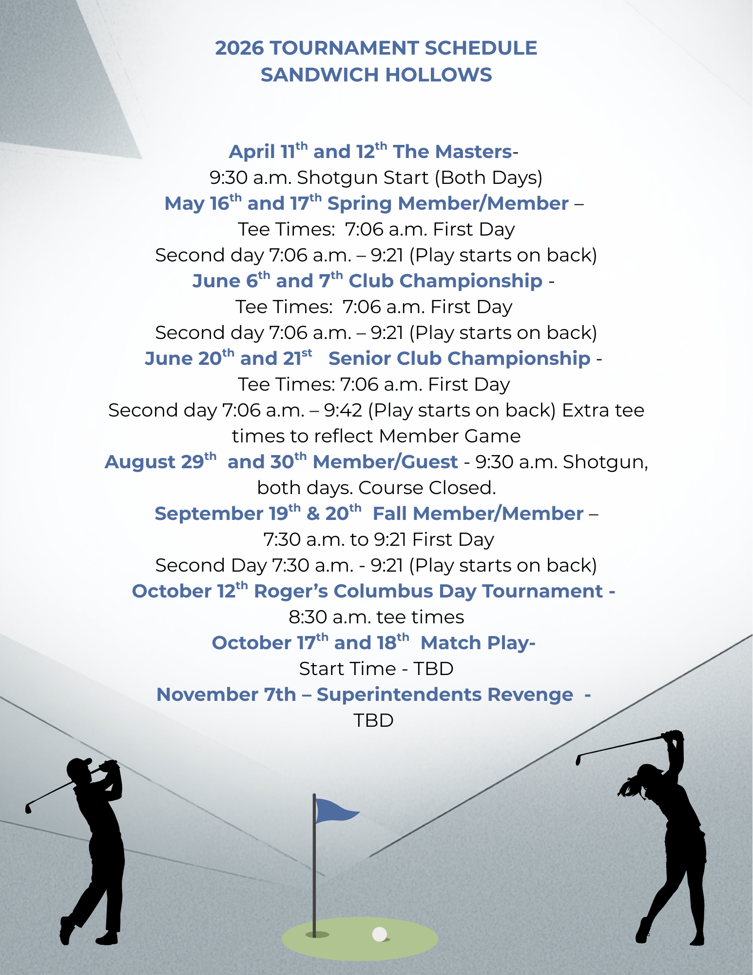 2026 Tournament Schedule